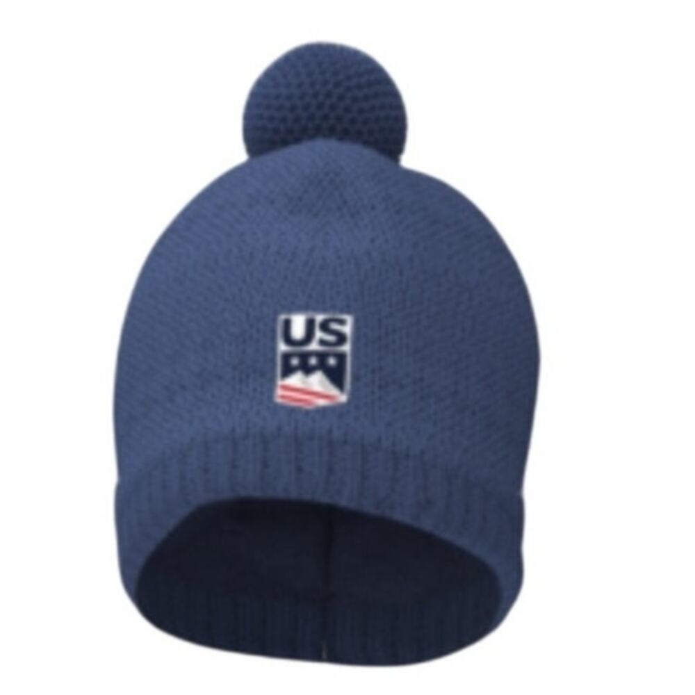 Kappa 6Cento Flock3 Unisex U.S. Ski & Snowboard Pom Beanie, NWT, Blue Fiord